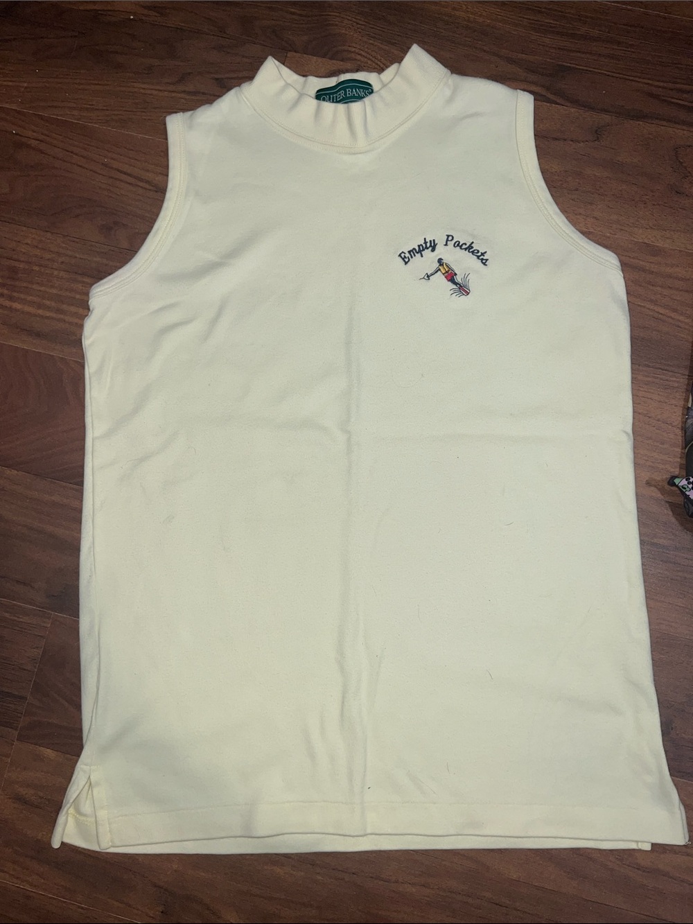 Outer Banks Pale Yellow Sleeveless Mock Neck Top